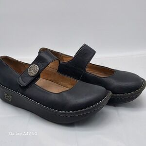 Alegria Paloma Black Leather Mary Jane Rocker Shoe Professional Comfort Flat 8